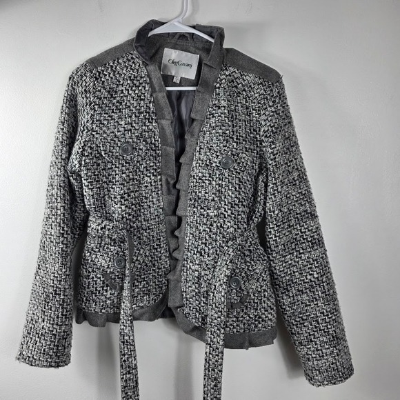Oleg Cassini Jackets & Blazers - Oleg‎ Cassini  Couture Tweed Jacket Wool Blend L